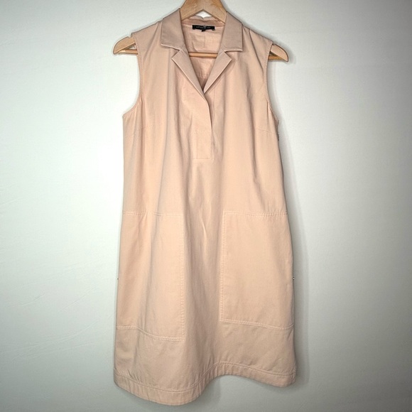 Lafayette 148 Sleeveless Notch Collar Dress – Khaki – 6 – NWOT - Picture 3 of 11